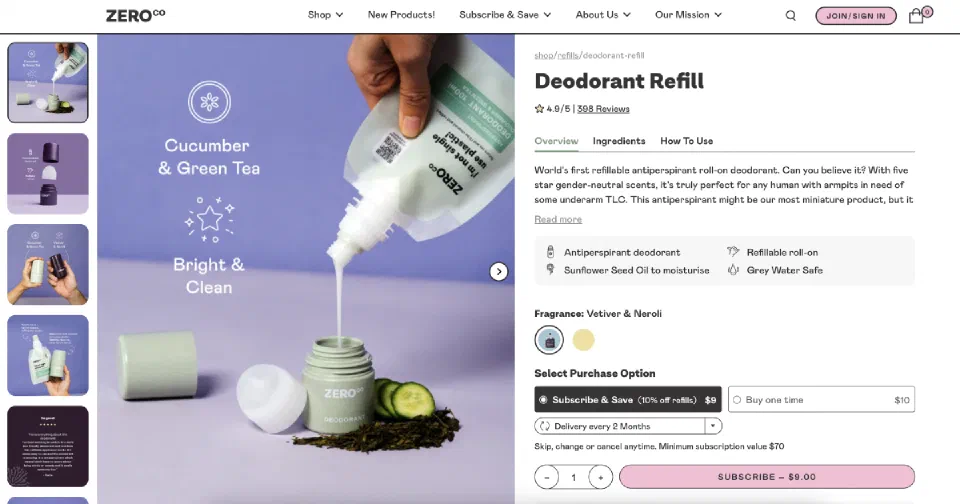 Zero Co Shopify Website